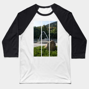 Bridge on the Sola river in Wegierska Gorka (Bulwar). Autumn sunny day. (vertical) Baseball T-Shirt